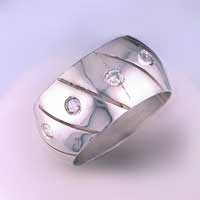 diamond sterling silver band
