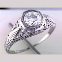 antique  filligree engagement ring
