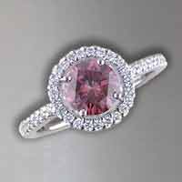 pink rasberry diamond white gold ring