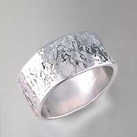 handmade hammered sterling silver band