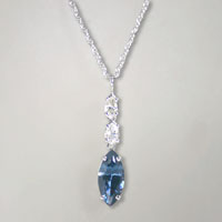 white gold spinel and diamond pendant