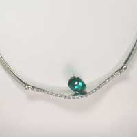 tourmaline and diamonds white gold and platinum necklace