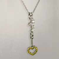 yellow diamond heart pendant