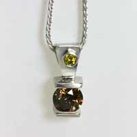 chocolate and yellow diamond pendant